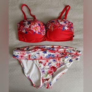 la Vie en Rose Aqua two piece bikini, x-large